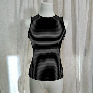Ralph Lauren Black & White Striped Sleeveless Tank